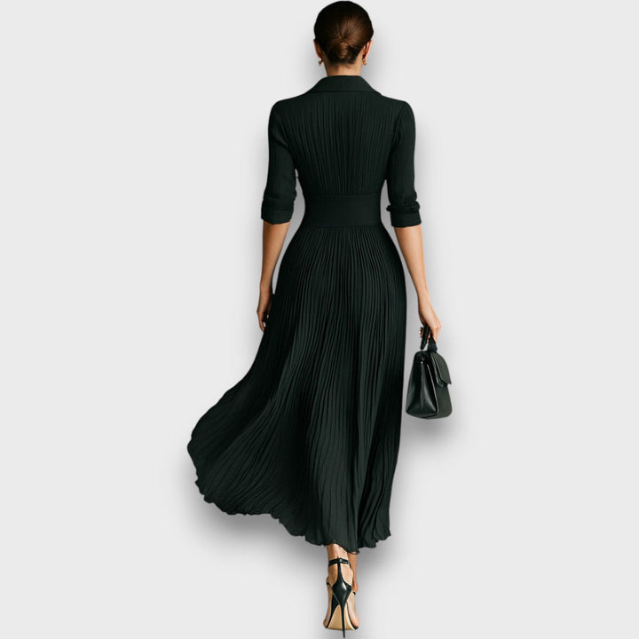Women's Linen Pleated Maxi Dress