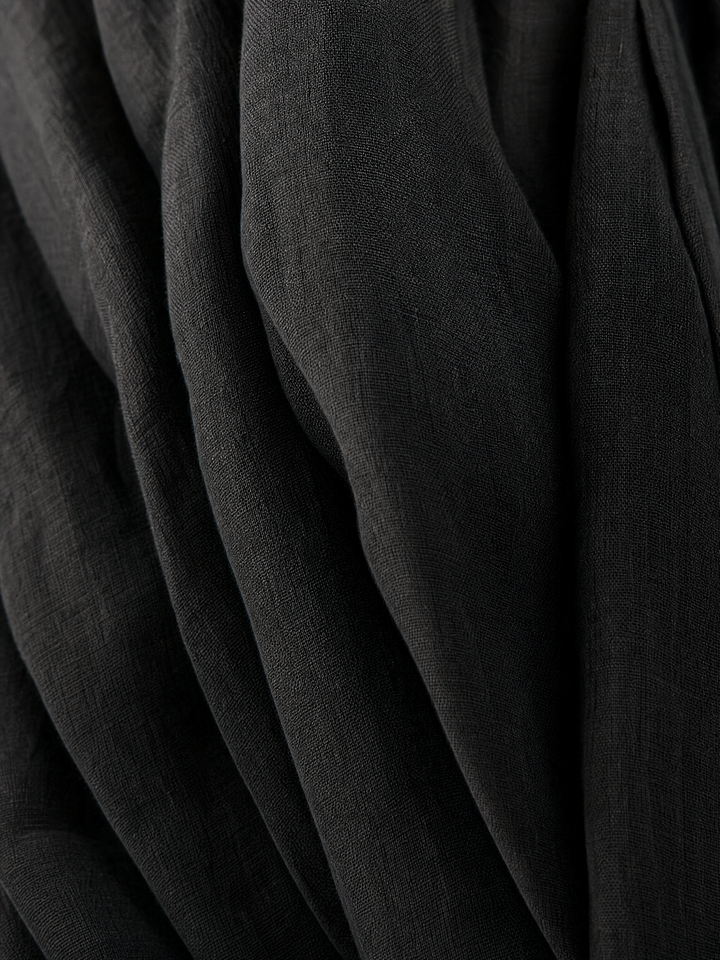 Dámské lněné maxi šaty s hlubokým výstřihem do V a bez rukávů