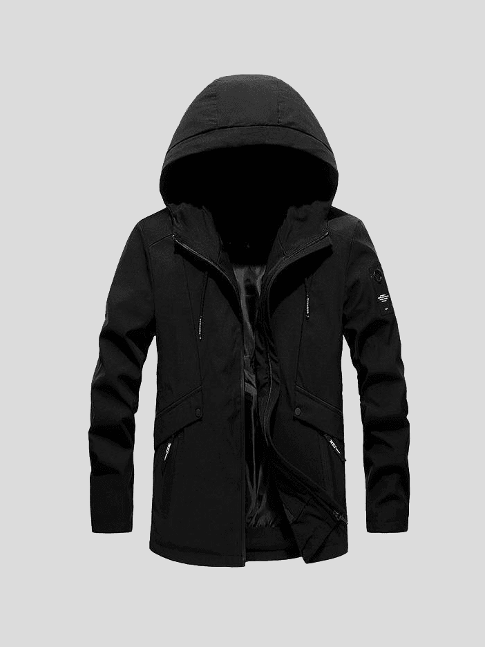 Men’s Water-Resistant Hooded Nylon Jacket