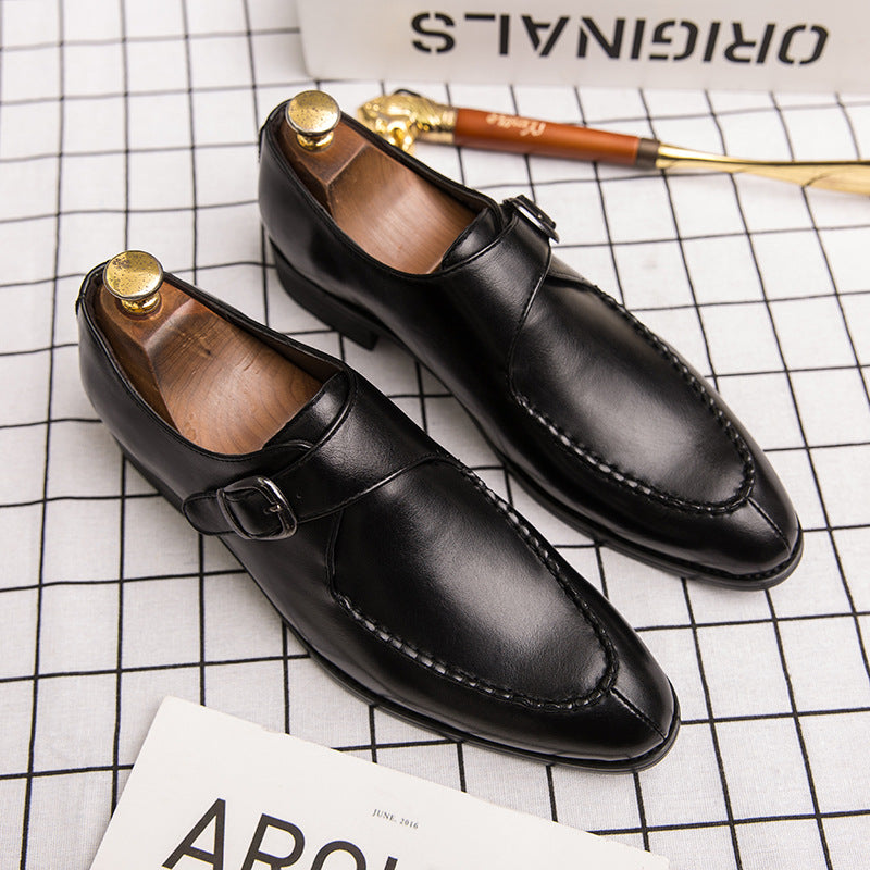 Men's Leather Single Monk Shoes