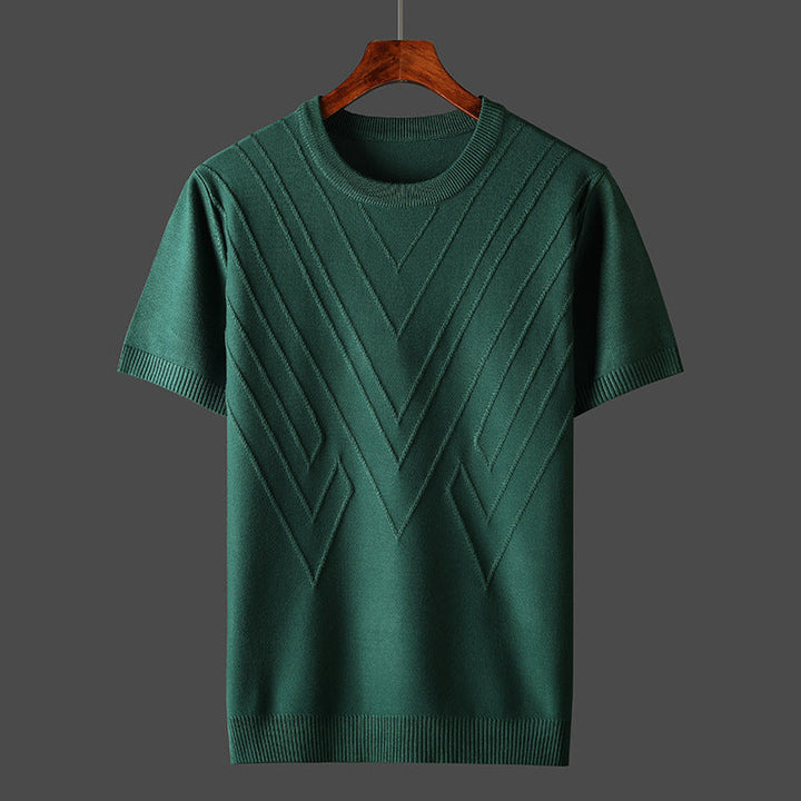 Men's Short Sleeve Knit Crew Neck Top