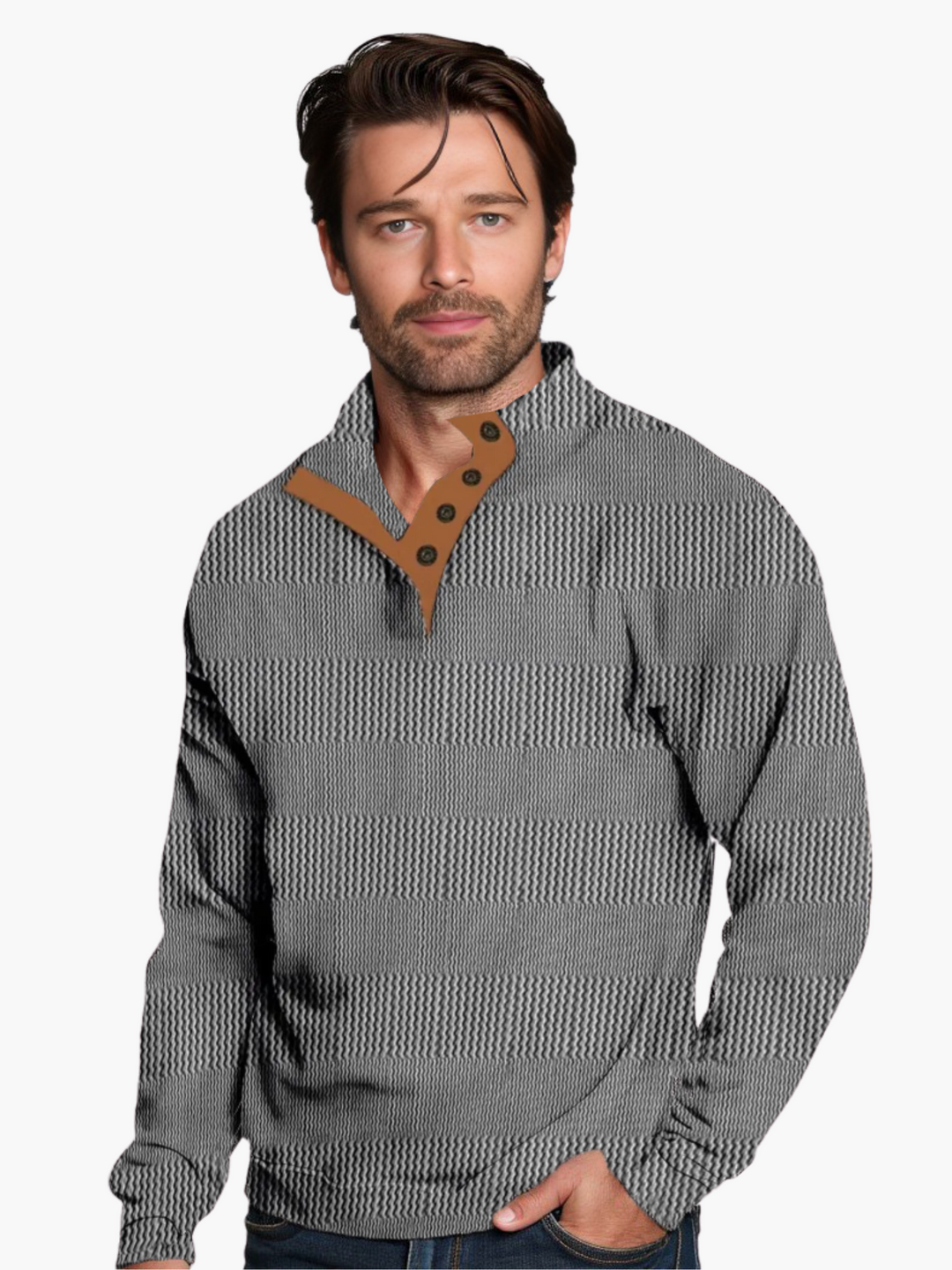 Men's Knit Mock Neck Pullover Sweater