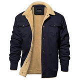 Men's Fleece Lined Canvas Cargo Work Jacket