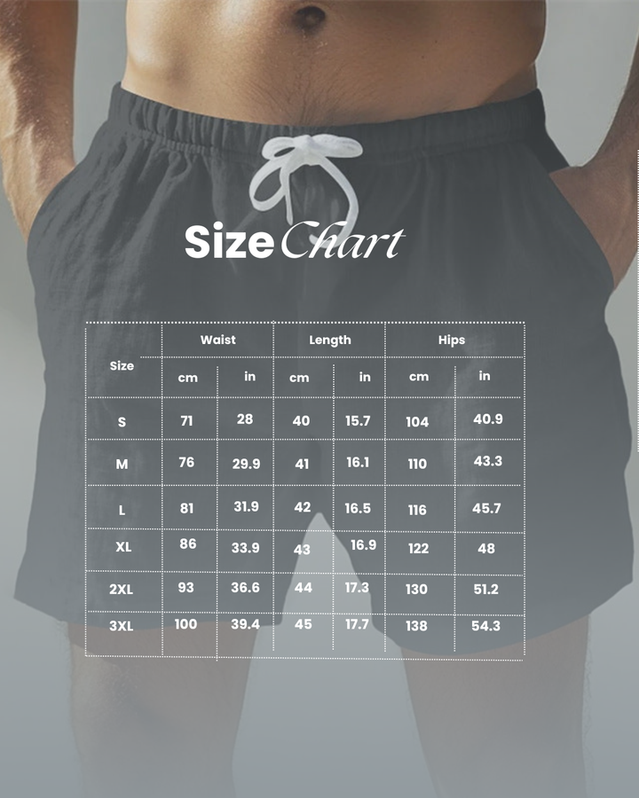 Men's Cotton Linen Drawstring Summer Shorts