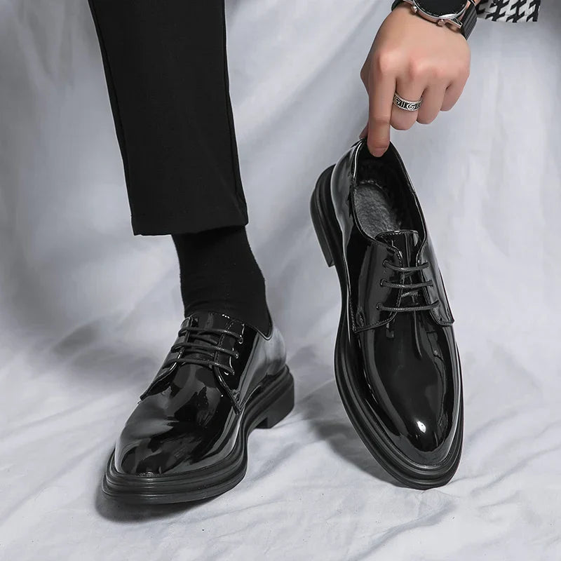 Men's Leather Derby Shoes Formal Wedding Evening Wear Business Dress Shoes