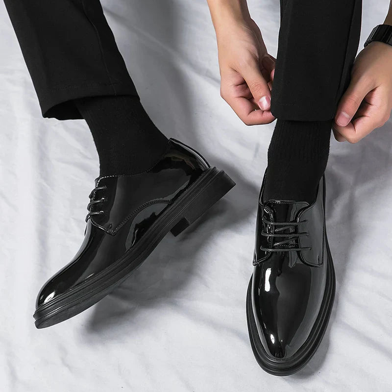 Men's Leather Derby Shoes Formal Wedding Evening Wear Business Dress Shoes