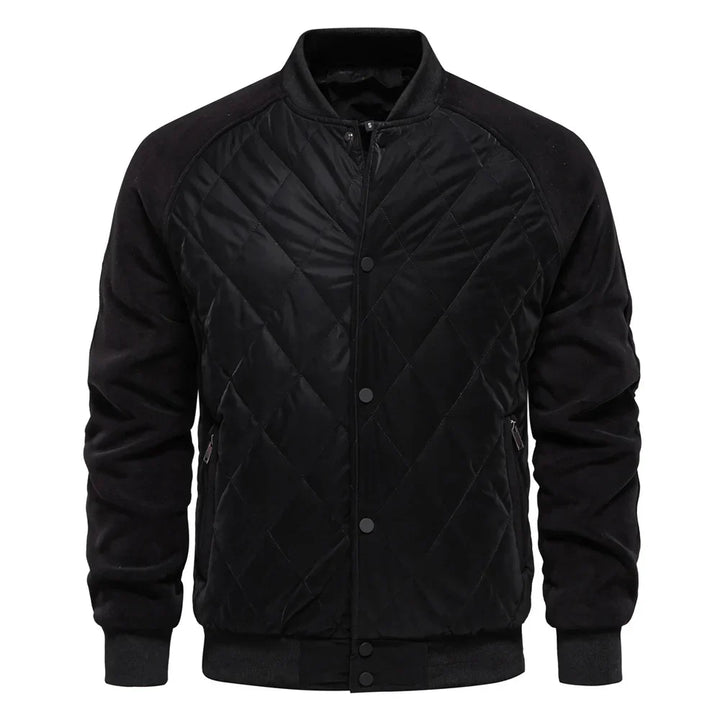 Men's Quilted Bomber Jacket Fleece Outerwear Coat