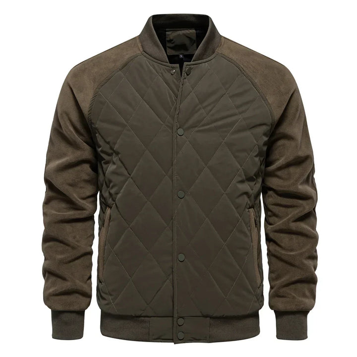 Men's Quilted Bomber Jacket Fleece Outerwear Coat
