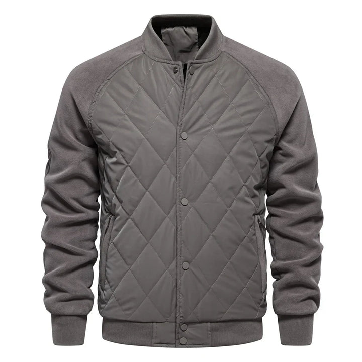 Men's Quilted Bomber Jacket Fleece Outerwear Coat
