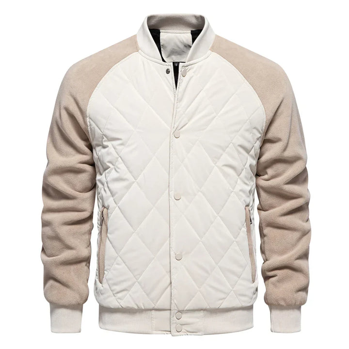 Men's Quilted Bomber Jacket Fleece Outerwear Coat