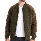 Men's Quilted Bomber Jacket Fleece Outerwear Coat