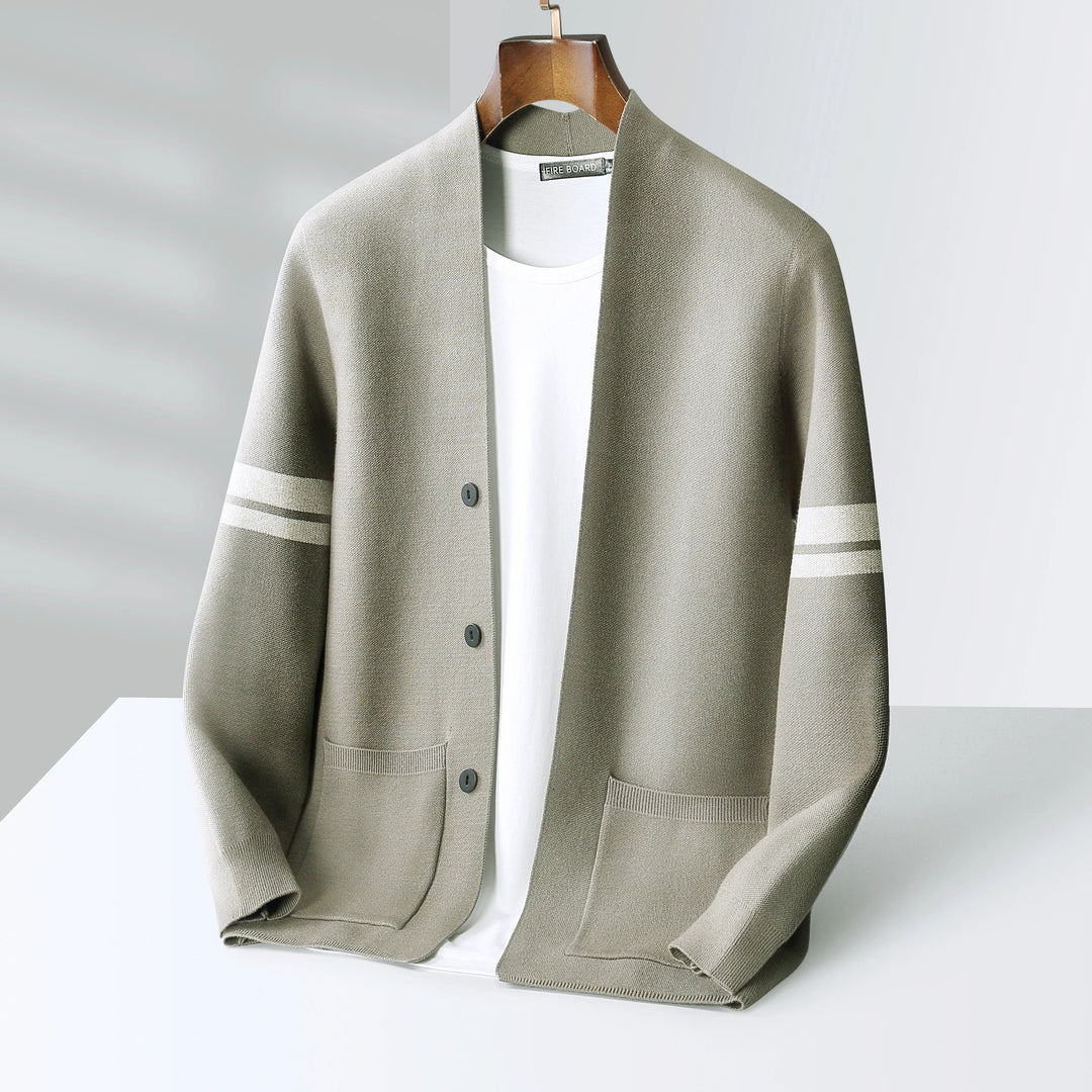 Men's Knit Button-Down Long-Sleeve Cardigan