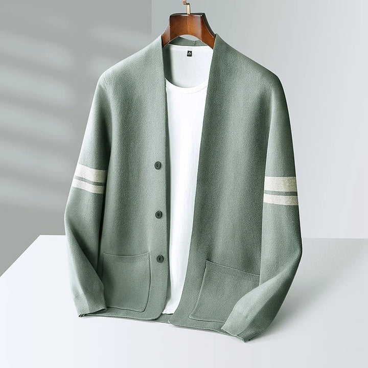 Men's Knit Button-Down Long-Sleeve Cardigan