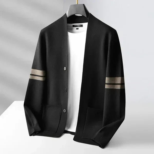 Men's Knit Button-Down Long-Sleeve Cardigan