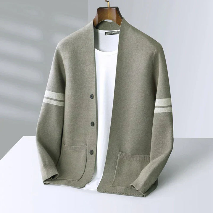 Men's Knit Button-Down Long-Sleeve Cardigan
