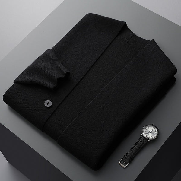 Men's Knit Button-Down Long-Sleeve Cardigan