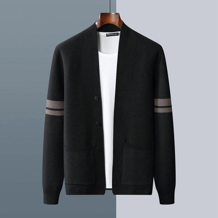 Men's Knit Button-Down Long-Sleeve Cardigan