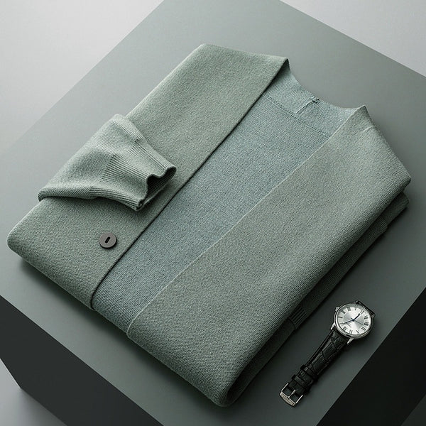 Men's Knit Button-Down Long-Sleeve Cardigan