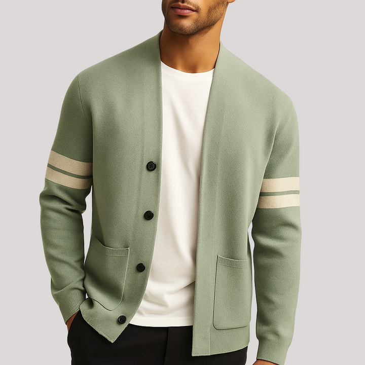 Men's Knit Button-Down Long-Sleeve Cardigan
