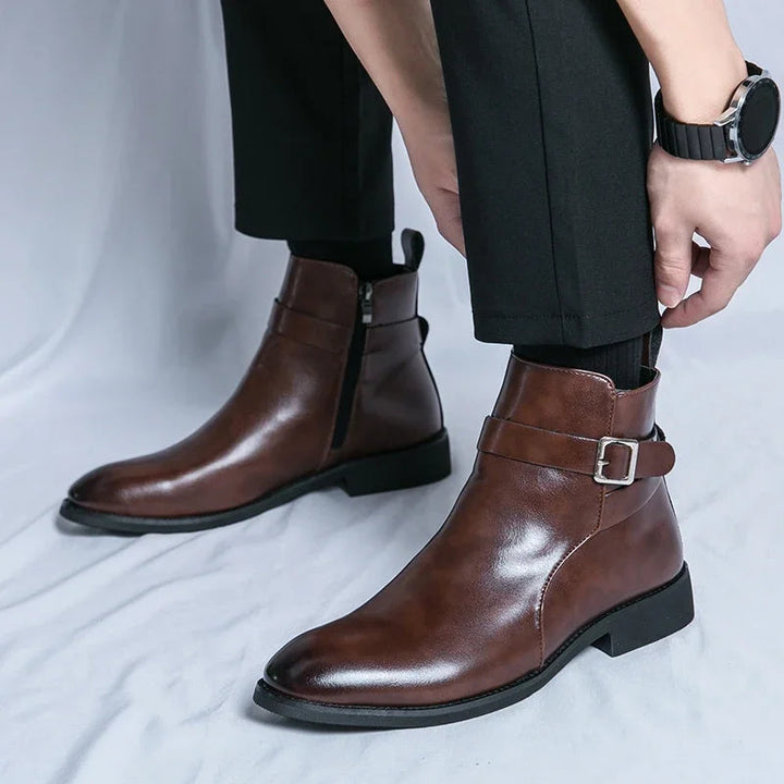 Men's Leather Chelsea Boots Formal Ankle Dress Shoes