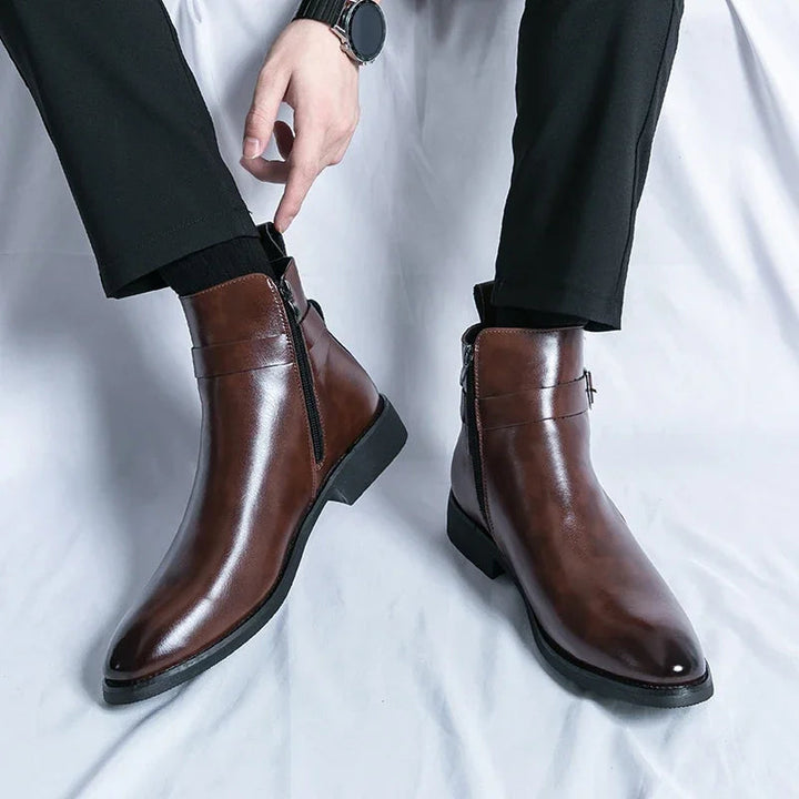 Men's Leather Chelsea Boots Formal Ankle Dress Shoes
