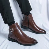 Men's Leather Chelsea Boots Formal Ankle Dress Shoes