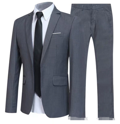Men's Wool Mix Two-Piece Classic Fit Formal Suit Blazer and Trousers