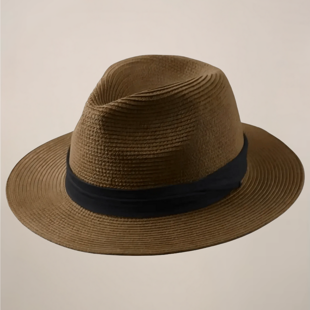 Men's Straw Panama Fedora Hat | Lightweight Breathable Sun Hat | Wide Brim Sun Hat