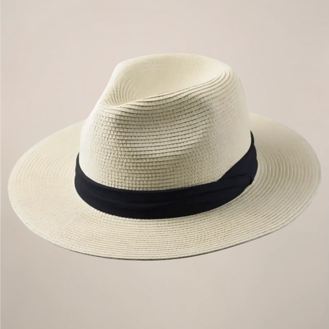 Men's Straw Panama Fedora Hat | Lightweight Breathable Sun Hat | Wide Brim Sun Hat