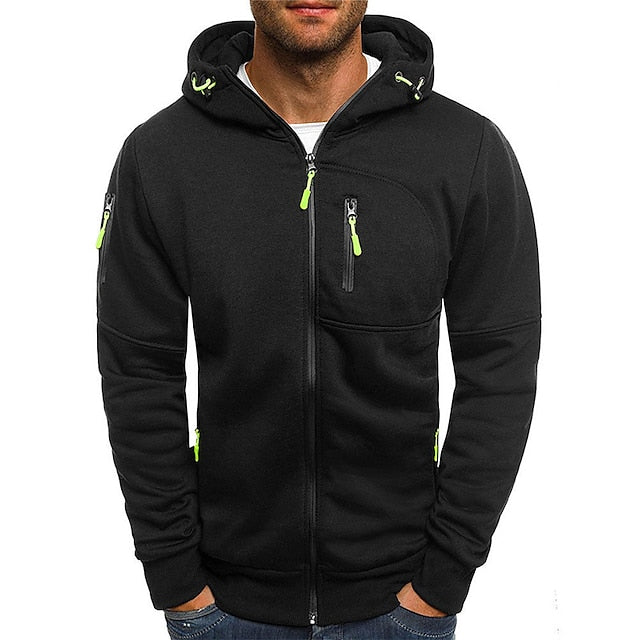 Fleece Hoodie Men's Zip Up Heavyweight Sweatshirt