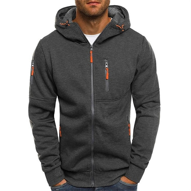 Fleece Hoodie Men's Zip Up Heavyweight Sweatshirt