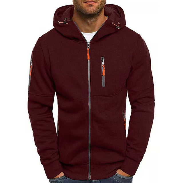 Fleece Hoodie Men's Zip Up Heavyweight Sweatshirt