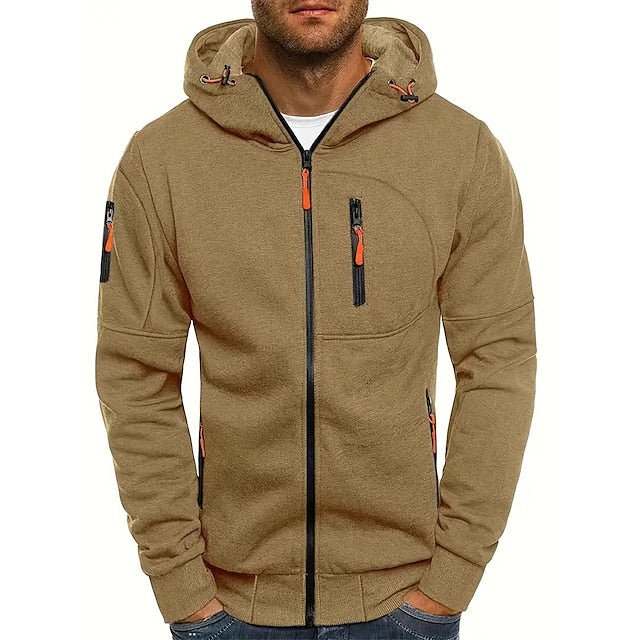 Fleece Hoodie Men's Zip Up Heavyweight Sweatshirt