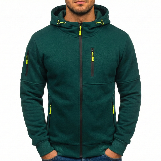 Fleece Hoodie Men's Zip Up Heavyweight Sweatshirt