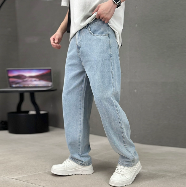 Jeans Men's Denim Baggy Wide Leg Relaxed Fit Pants