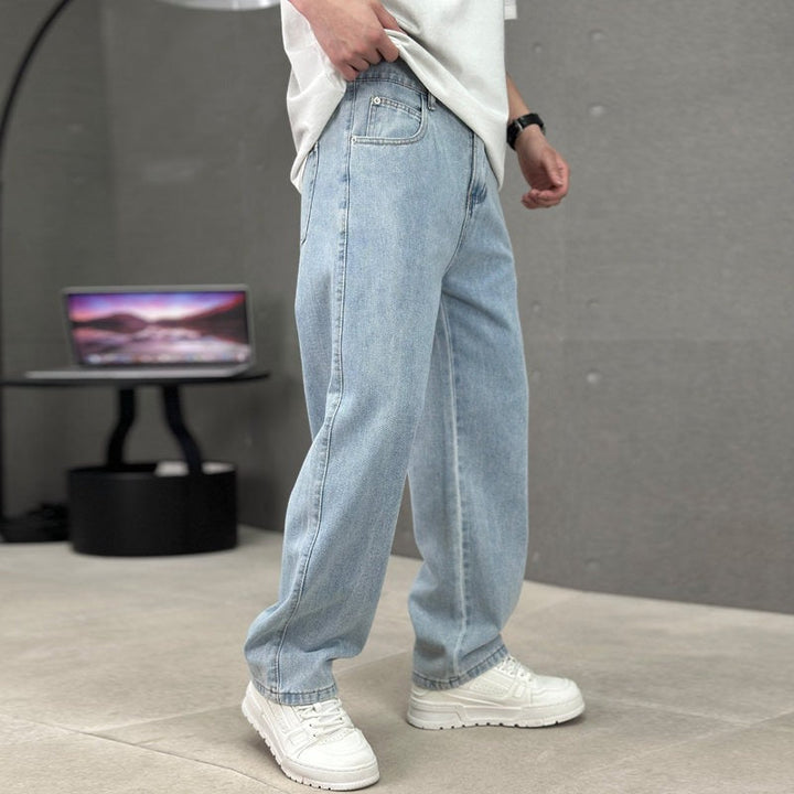 Jeans Men's Denim Baggy Wide Leg Relaxed Fit Pants