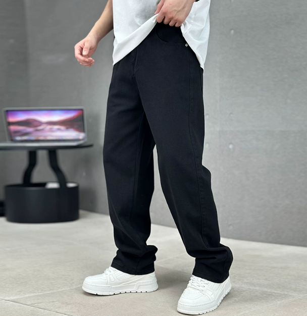 Jeans Men's Denim Baggy Wide Leg Relaxed Fit Pants