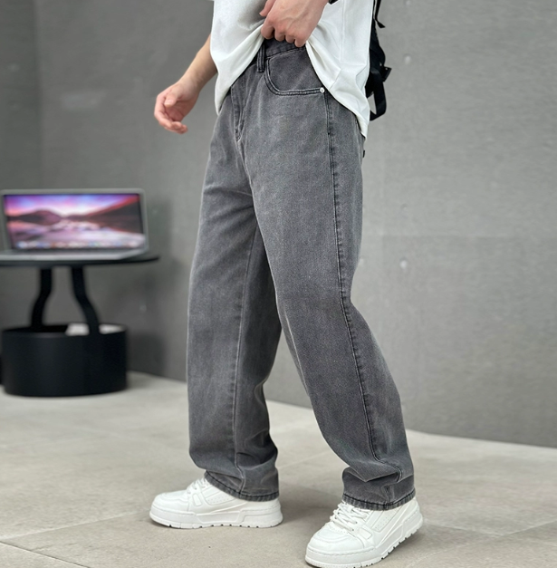 Jeans Men's Denim Baggy Wide Leg Relaxed Fit Pants