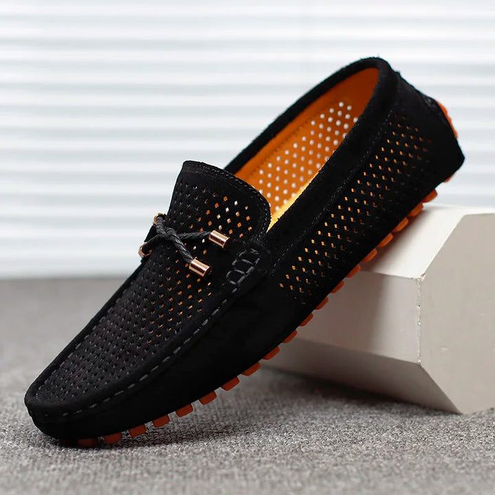 Men's Leather Loafers Breathable Slip On Shoes