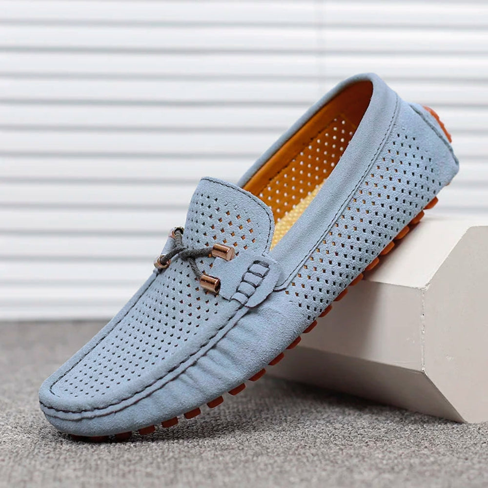 Men's Leather Loafers Breathable Slip On Shoes