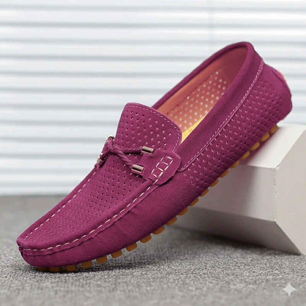 Men's Leather Loafers Breathable Slip On Shoes