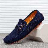 Men's Leather Loafers Breathable Slip On Shoes