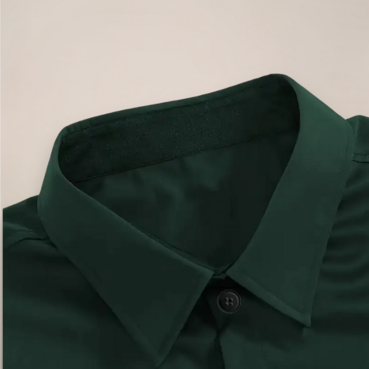 Men's Slim Fit Silk Satin Formal Dress Shirt