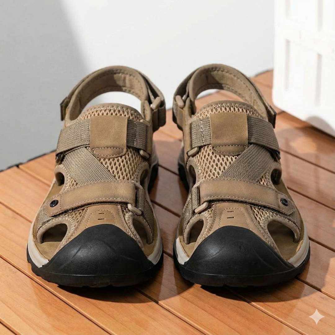 Men's Leather Athletic Sandals Hiking Outdoor Shoes