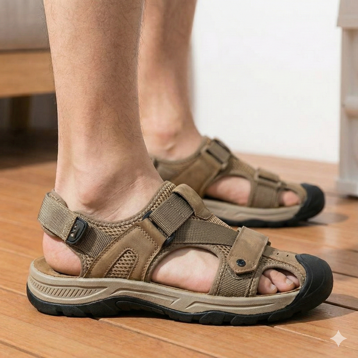 Men's Leather Athletic Sandals Hiking Outdoor Shoes