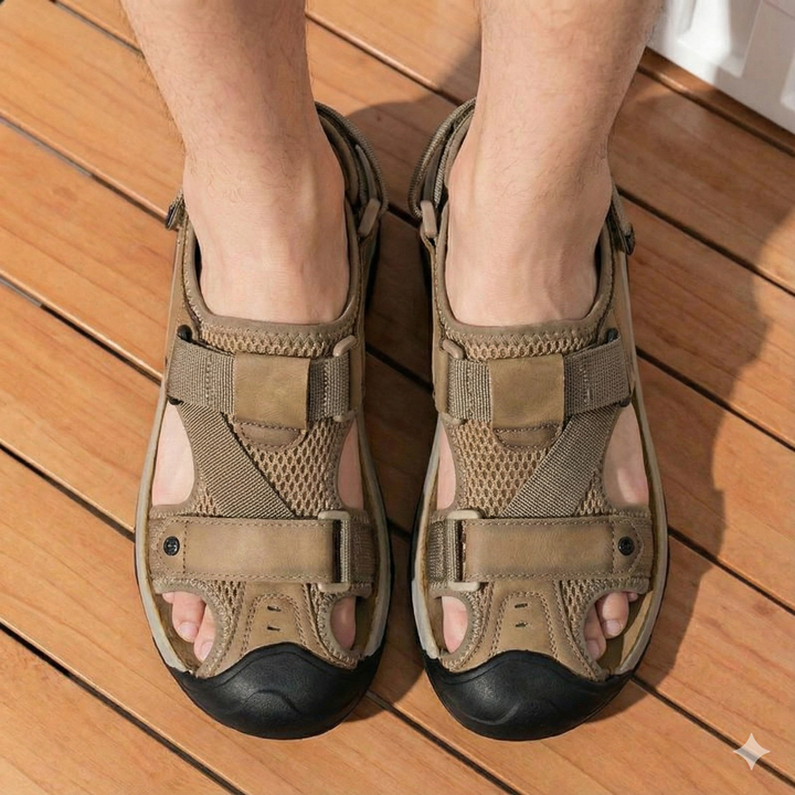 Men's Leather Athletic Sandals Hiking Outdoor Shoes