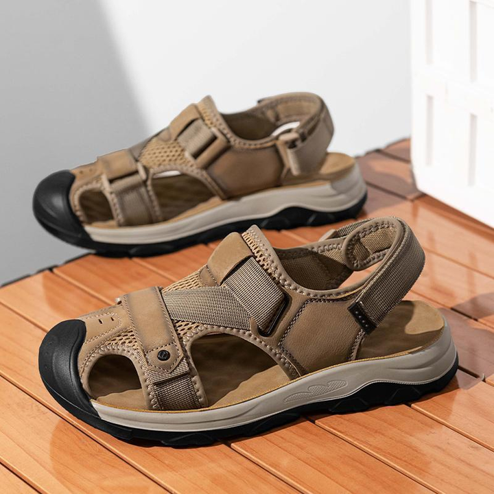 Men's Leather Athletic Sandals Hiking Outdoor Shoes