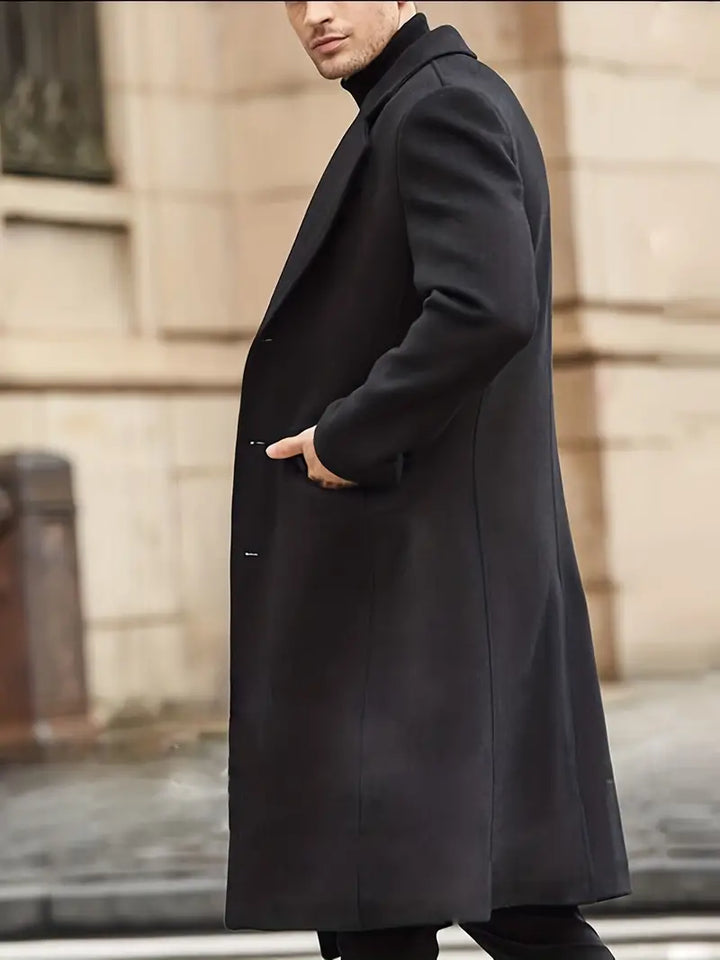 Men's Wool Overcoat Long Trench Jacket Outwear