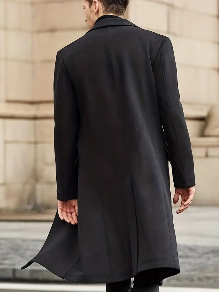 Men's Wool Overcoat Long Trench Jacket Outwear