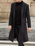 Men's Wool Overcoat Long Trench Jacket Outwear